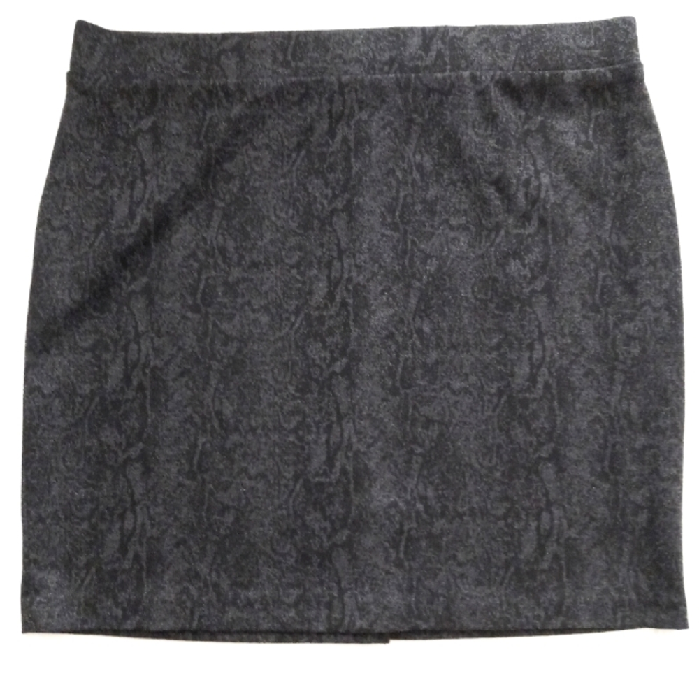 Nicole Miller XXL pull on gray boxy skirt